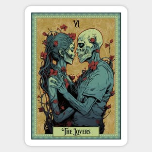 The Lovers Tarot Card - Zombie Edition Sticker